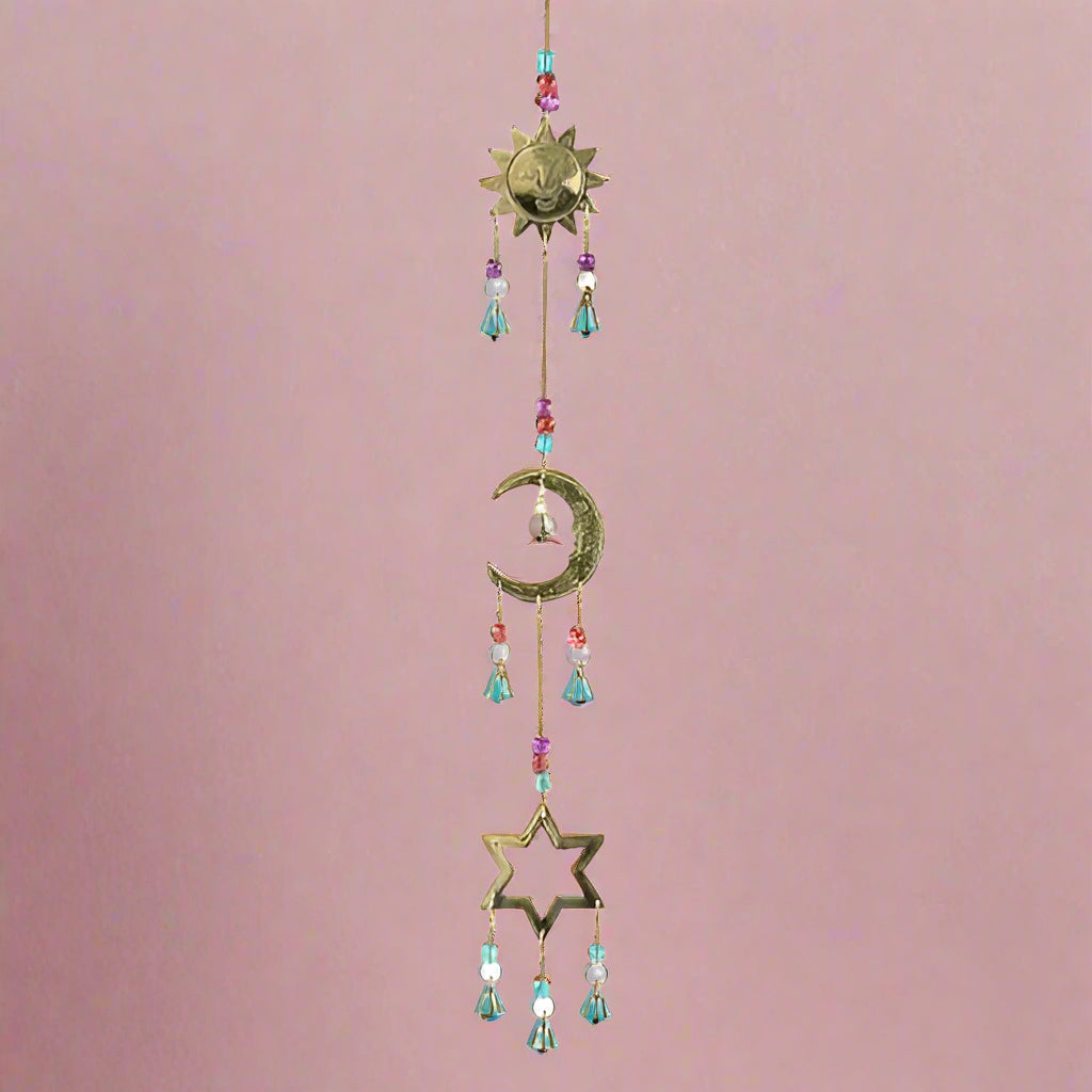 Sun Moon & Star Brass Chimes - ASP16704 - Uneeka