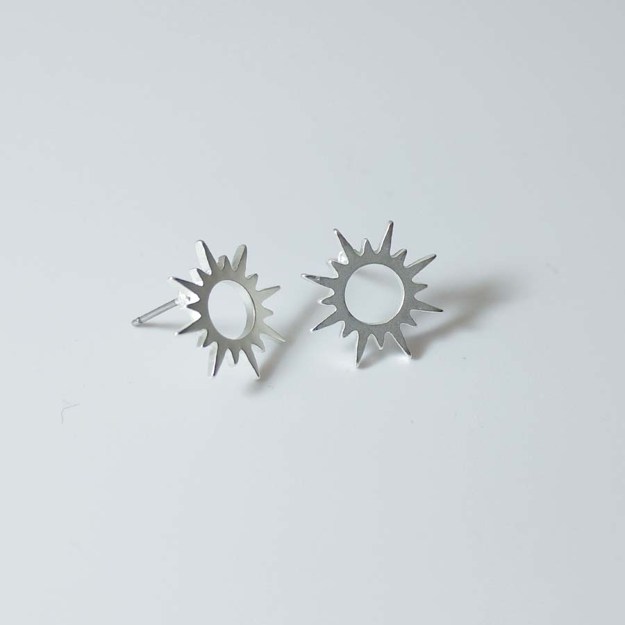 Sun Shape Small Stud Earrings - CE - 2268 - MS - Uneeka