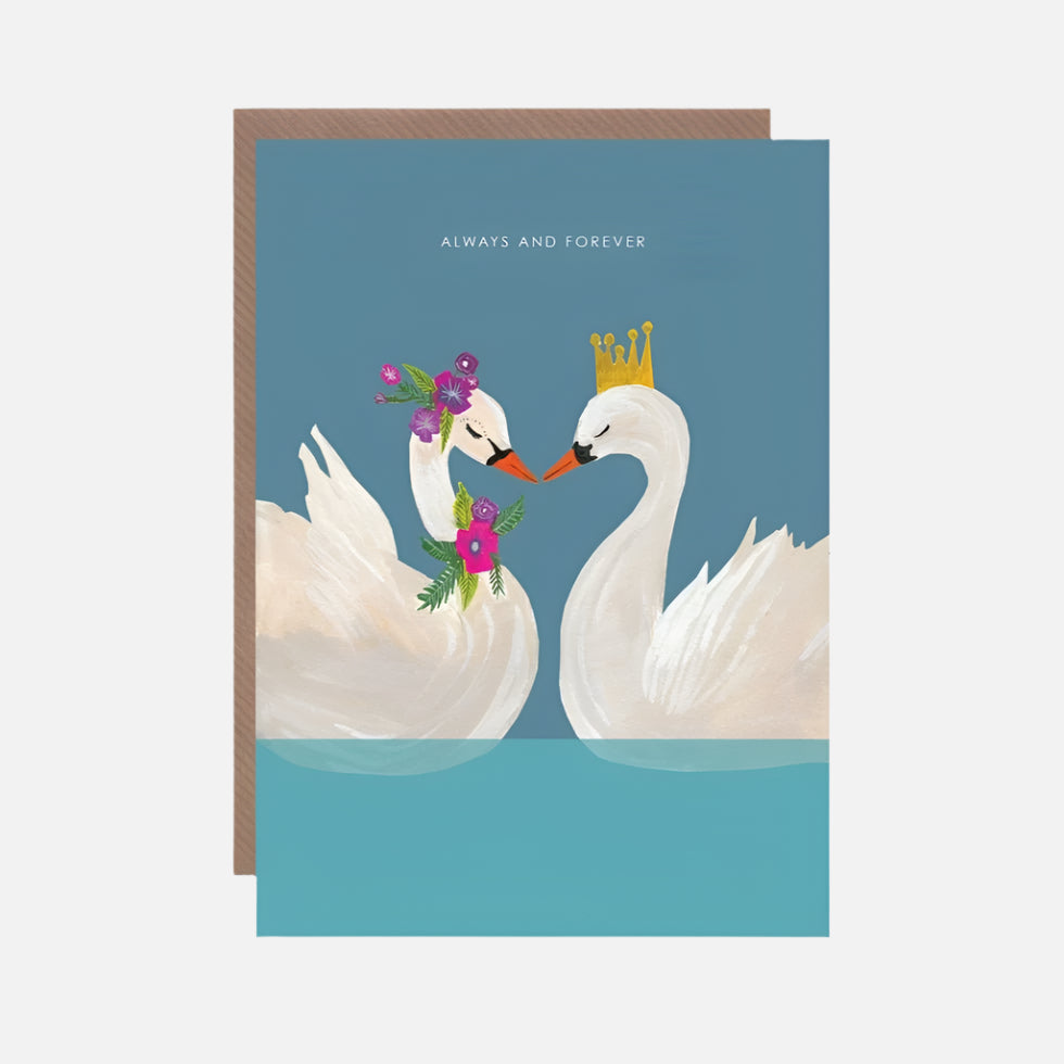 Swan Always and Forever Greetings Card - HCWB196 - Uneeka