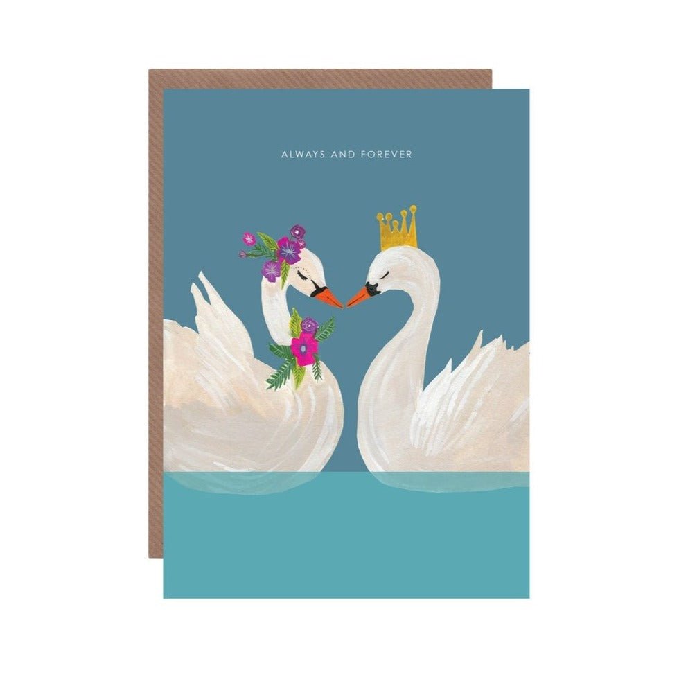 Swan Always and Forever Greetings Card - HCWB196 - Uneeka