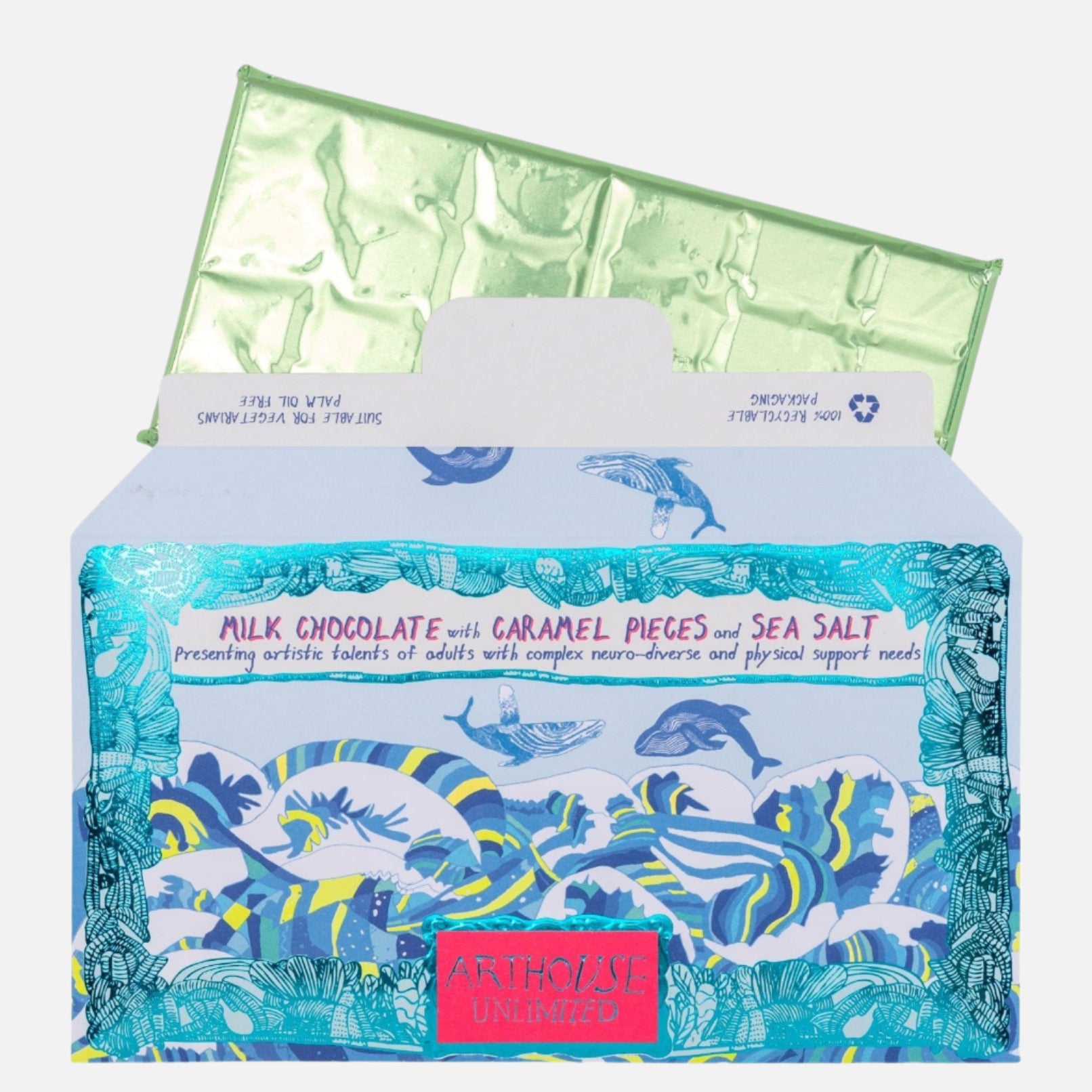 Swim With Whales Milk Chocolate Caramel & Sea Salt Bar - CHOC057 - Uneeka