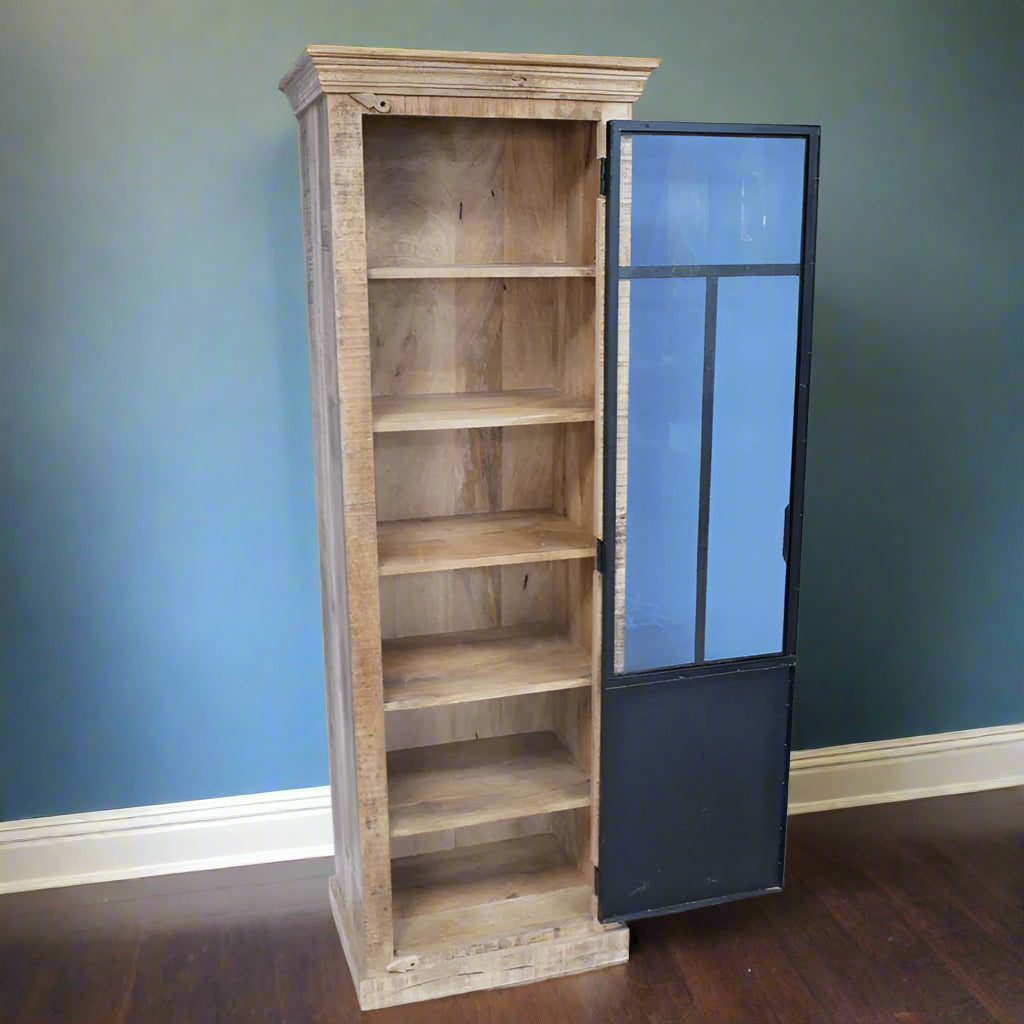 Tall Industrial Wood & Metal Cabinet - 8153 - Uneeka