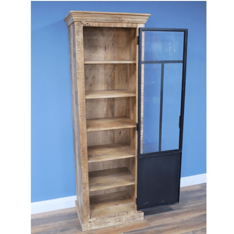 Tall Industrial Wood & Metal Cabinet - 8153 - Uneeka