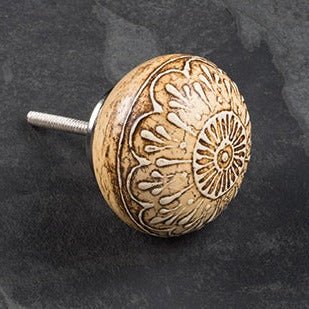 Taupe Ceramic Hand Painted Doorknob - DK87 - Uneeka