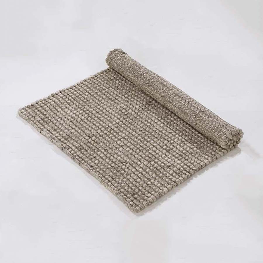 Taupe Wool Rich Woven Rug - WRUGMT - Uneeka