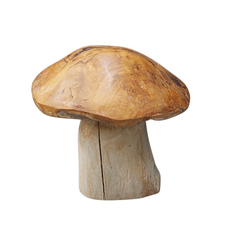Teak Mushroom Decoration - IS031 - S - Uneeka