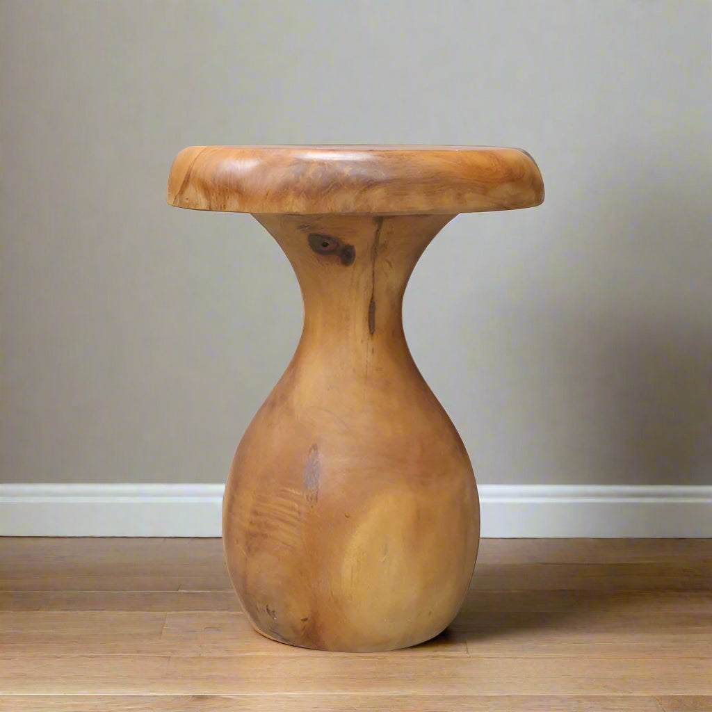 Teak Wood Mushroom Stool - IS040 - Uneeka