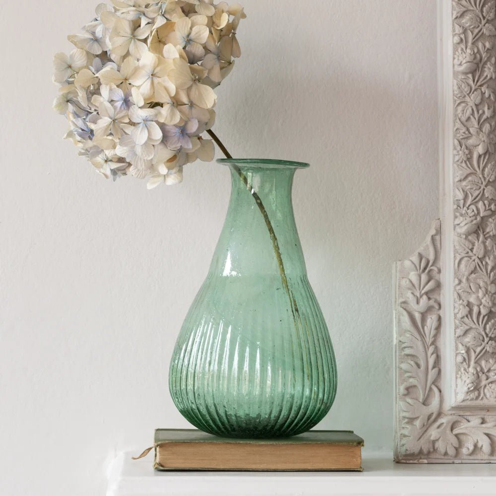 Teal Recycled Glass Vase - MK21267 - Uneeka