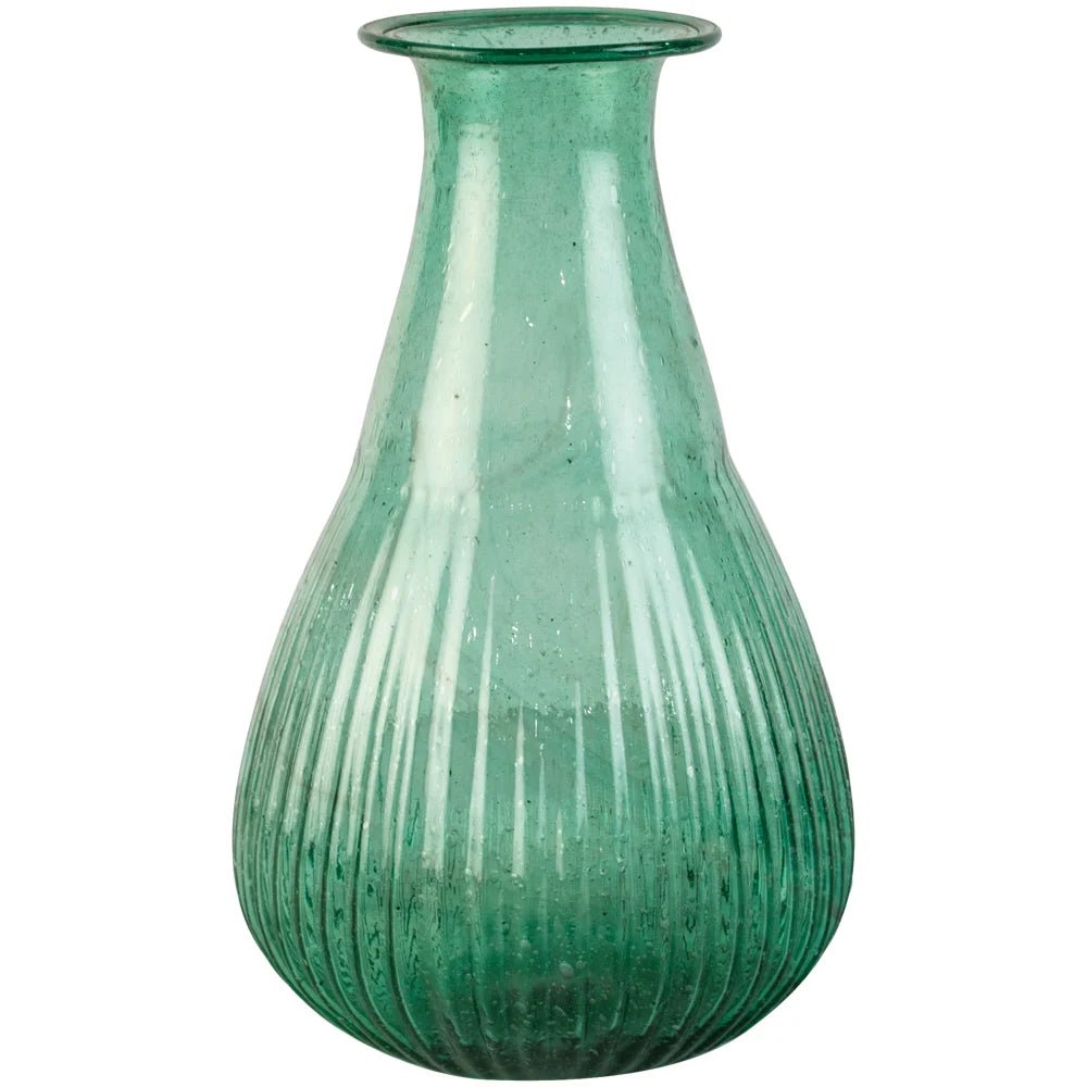 Teal Recycled Glass Vase - MK21267 - Uneeka