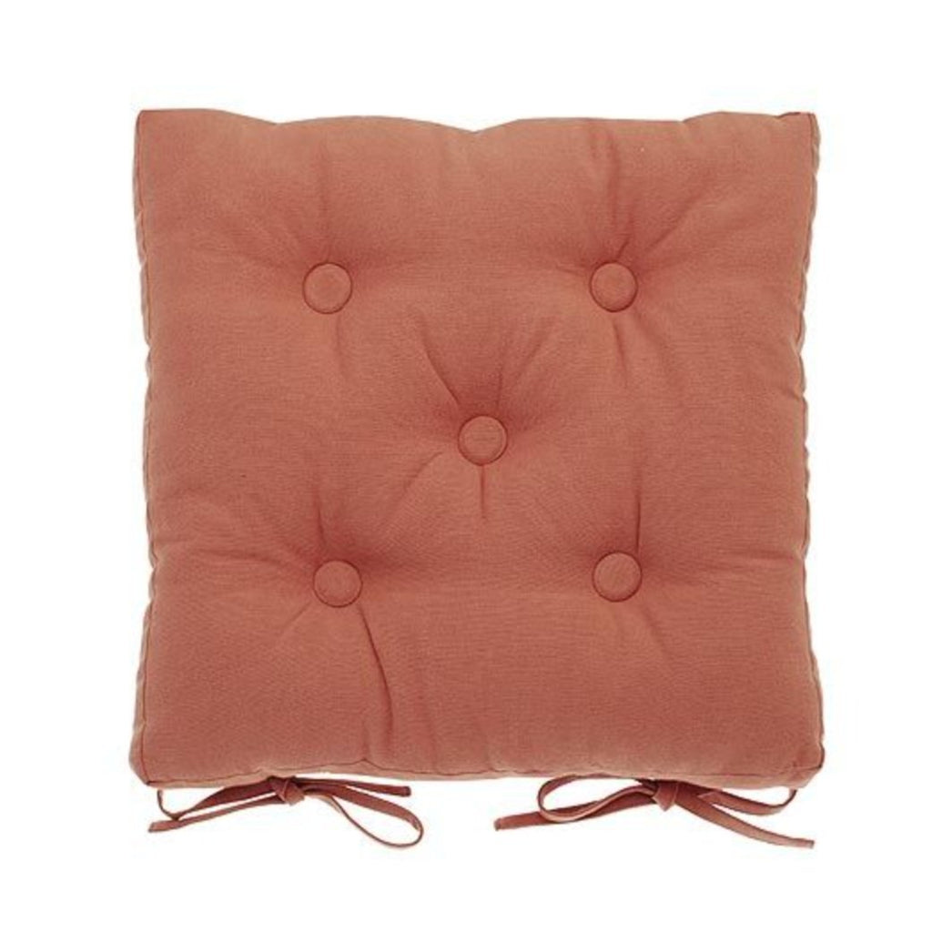 Terracotta Cotton Seat Pad with Ties - SPSPT - Uneeka