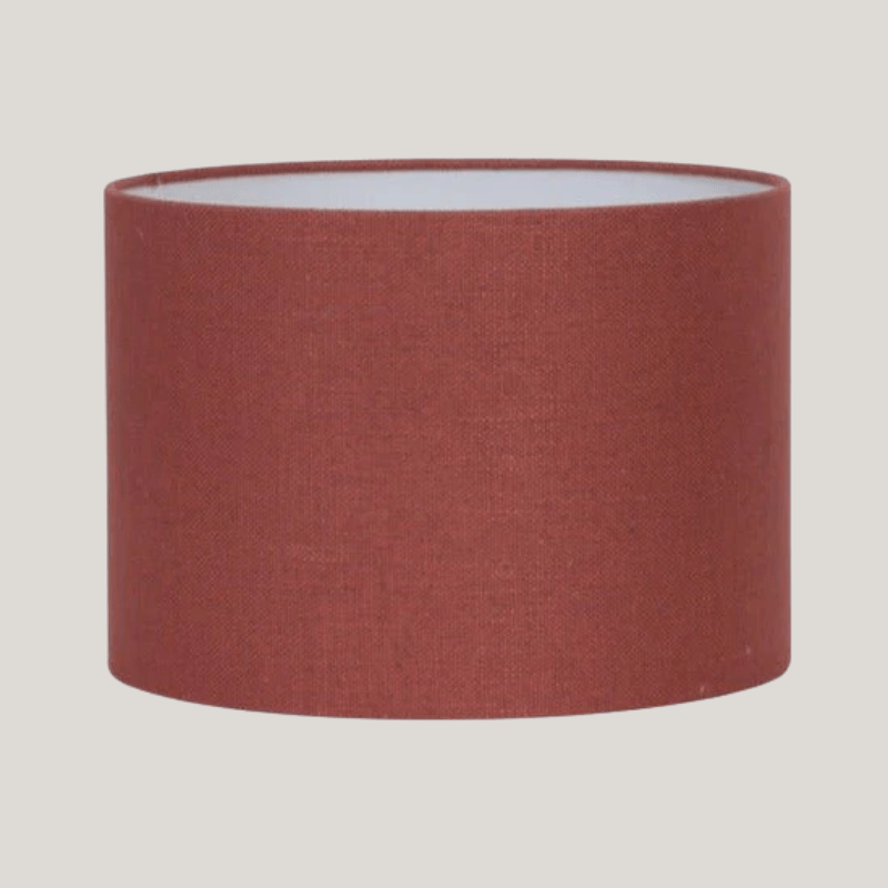 Terracotta Linen Cylinder Lampshade - 2220826 - Uneeka