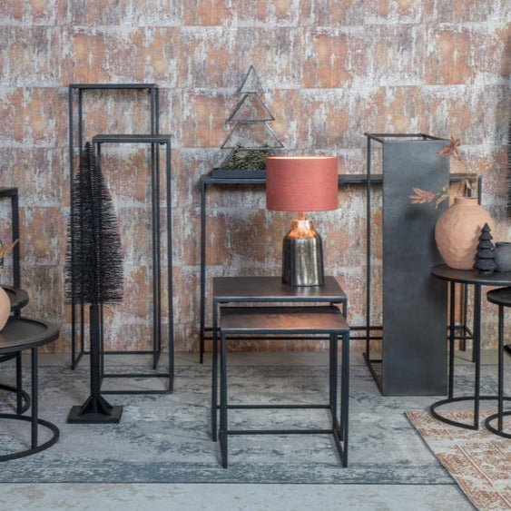 Terracotta Linen Cylinder Lampshade - 2220826 - Uneeka