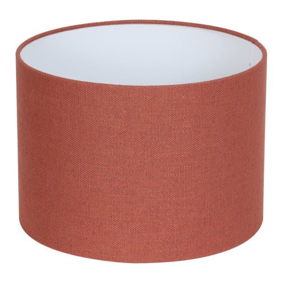 Terracotta Linen Cylinder Lampshade - 2220826 - Uneeka