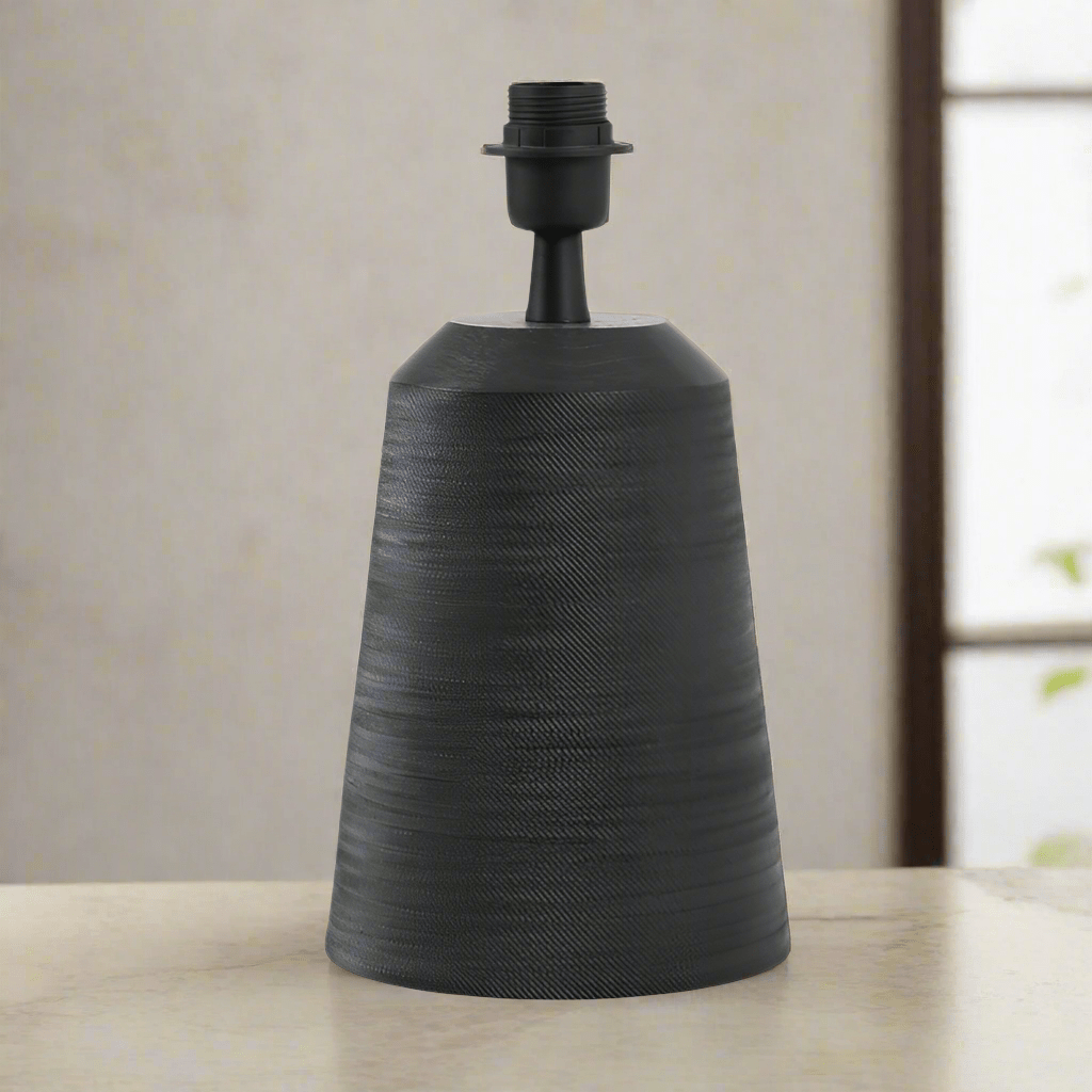 Textured Black Metal Lamp Base - 8197212 - Uneeka