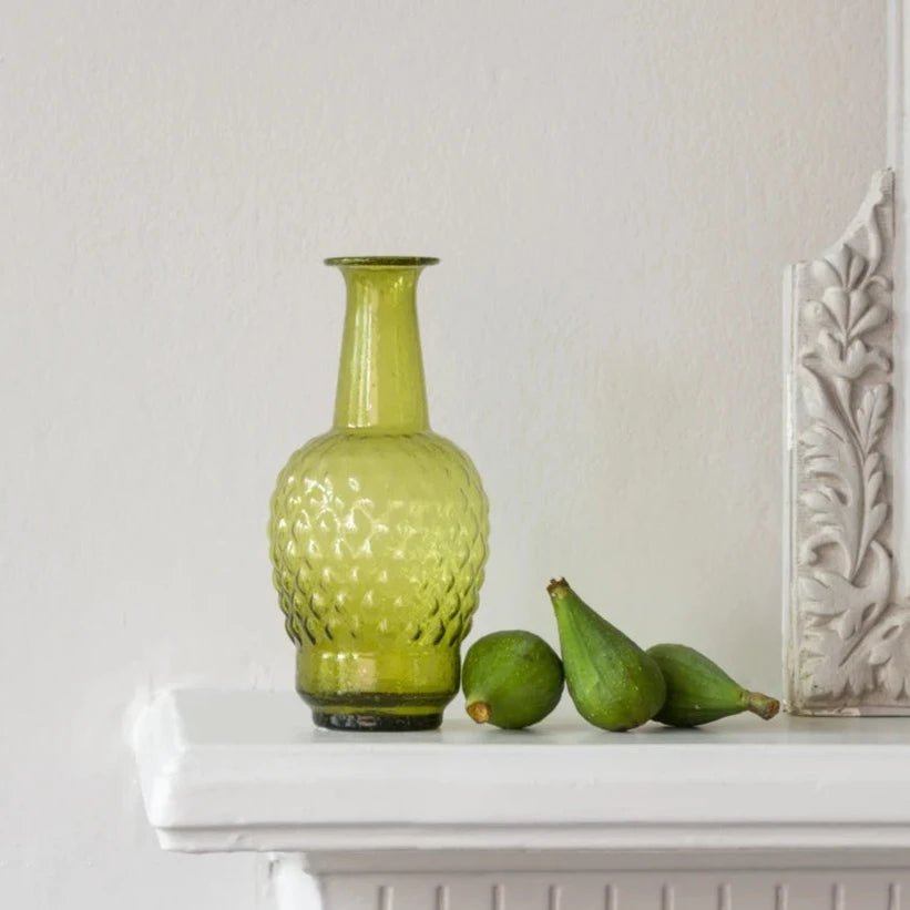 Textured Jade Recycled Glass Vase - MK21271 - Uneeka