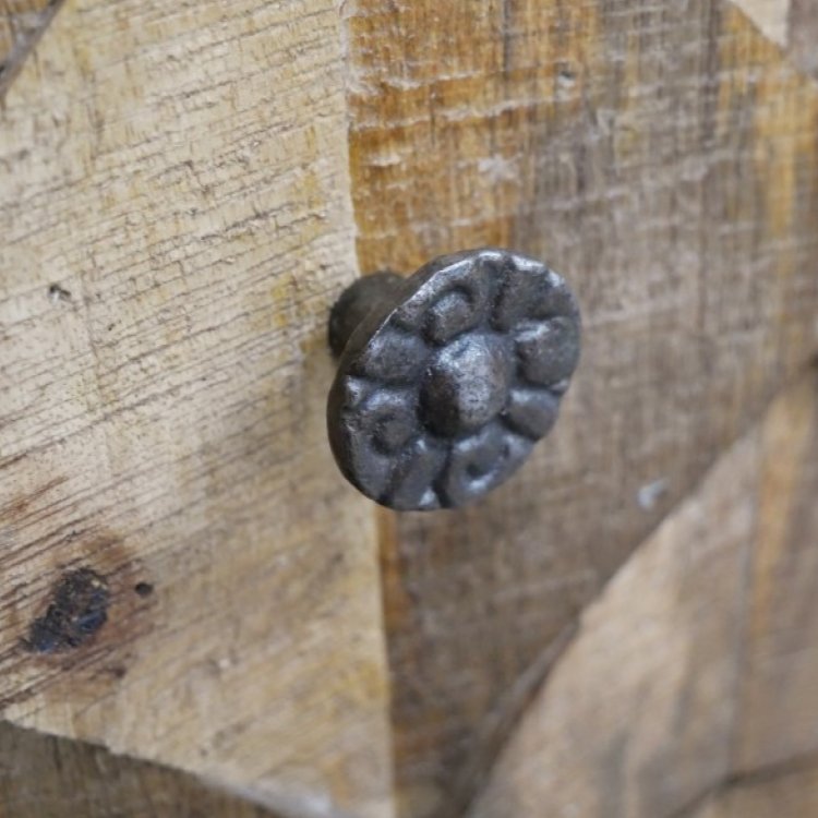 Textured Mango Wood Bedside Table - 6347 - Uneeka