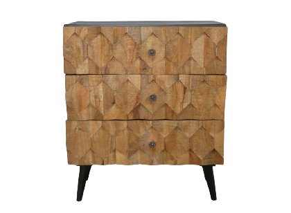 Textured Mango Wood Chest of Drawers - 6346 - Uneeka