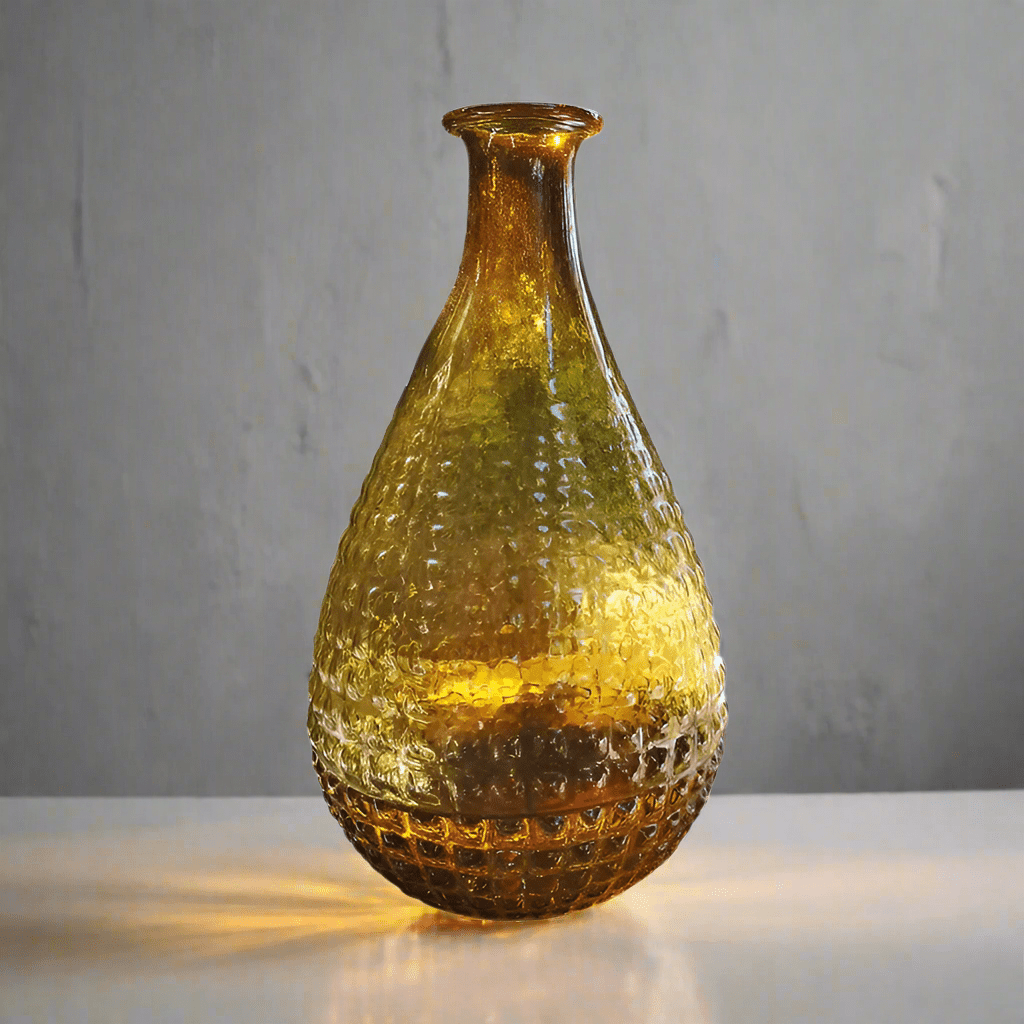Textured Recycled Glass Bottle Vase - XCV06068 - Uneeka