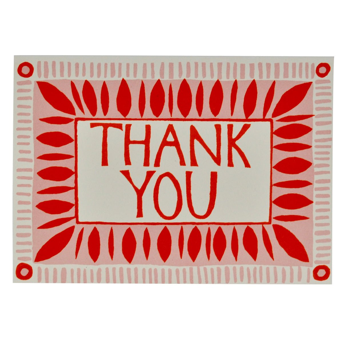Thank You Patterned Pink Border Greetings Card - CRDA6 TYN - Uneeka