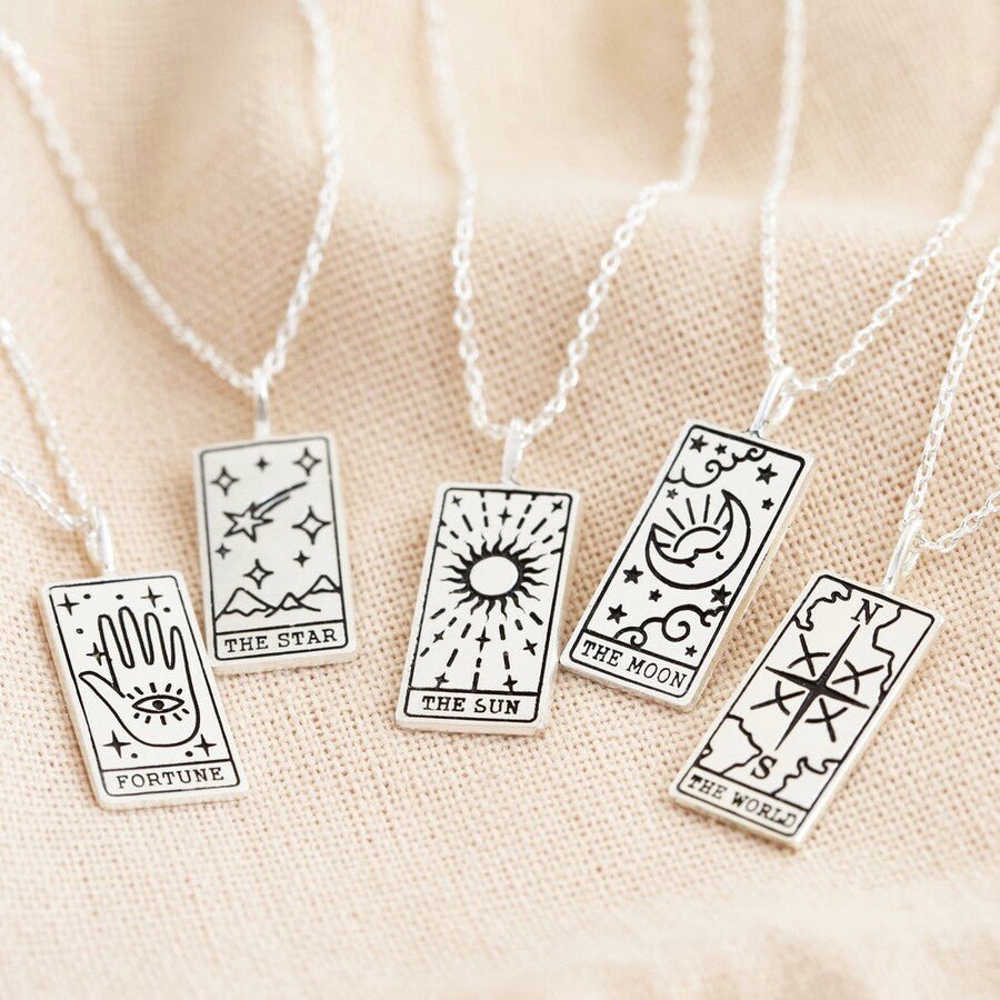 'The Moon' Tarot Card Pendant Necklace - 38616 - Uneeka