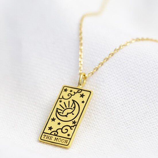 'The Moon' Tarot Card Pendant Necklace - 38616 - Uneeka