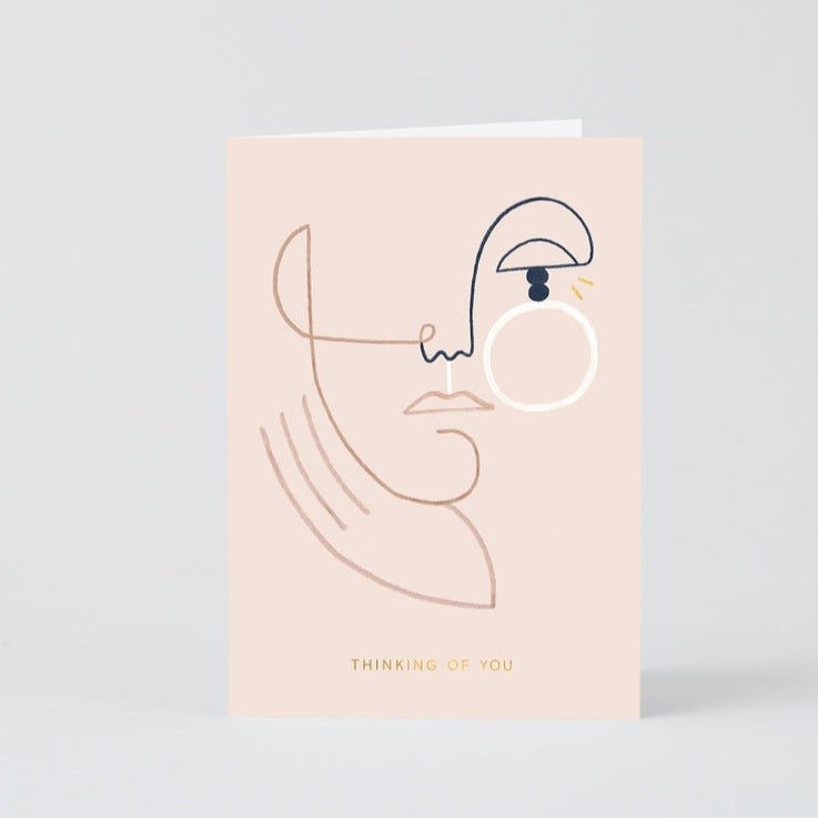 Thinking Of You Face Greetings Card* - CRD584 - Uneeka