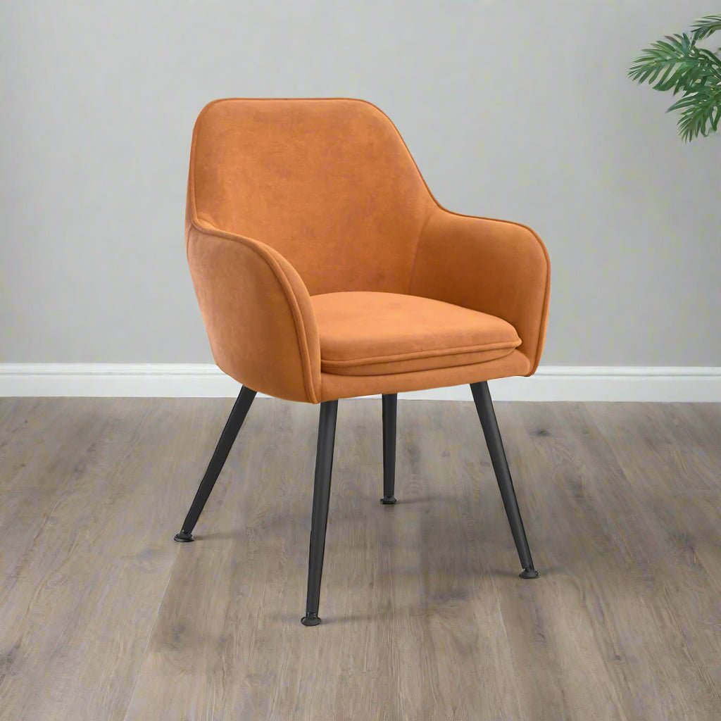 Tia Velvet Chair with Black Legs - TARBURCHA - Uneeka