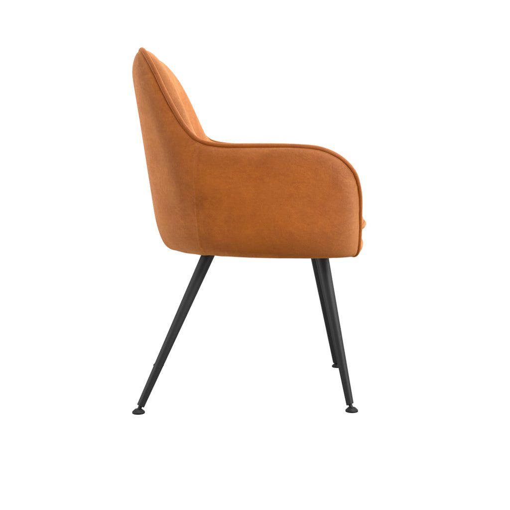 Tia Velvet Chair with Black Legs - TARBURCHA - Uneeka