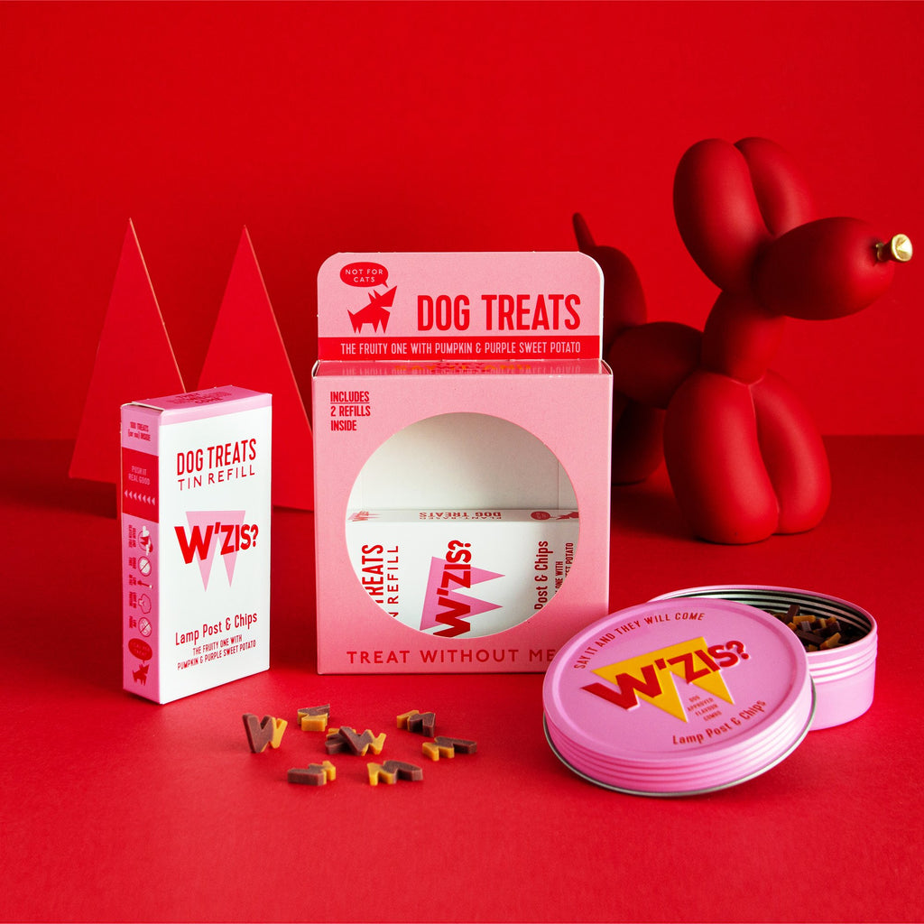 Tin and Refill Wz'is Dog Treats Gift Box - 2022 Tin & Refill - Lamp post & chips - Uneeka