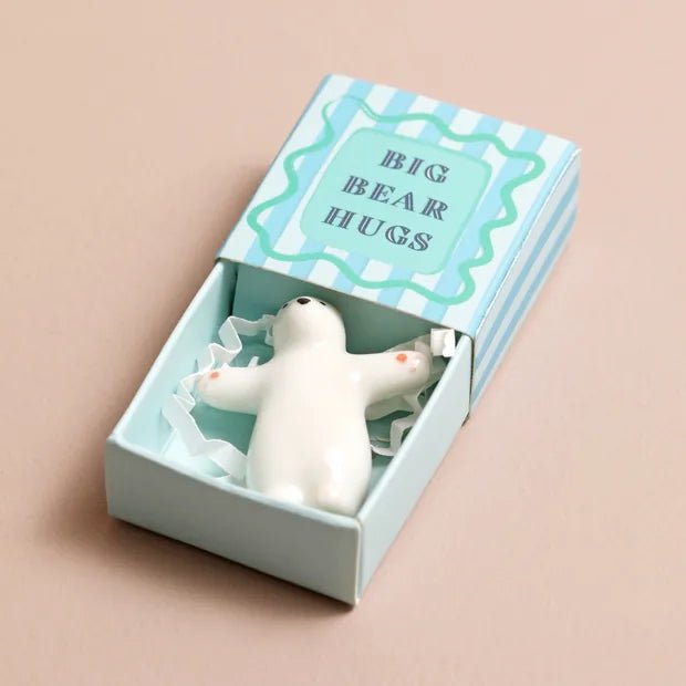 Tiny Matchbox Ceramic Bear Hugs Token - 67445 - Uneeka