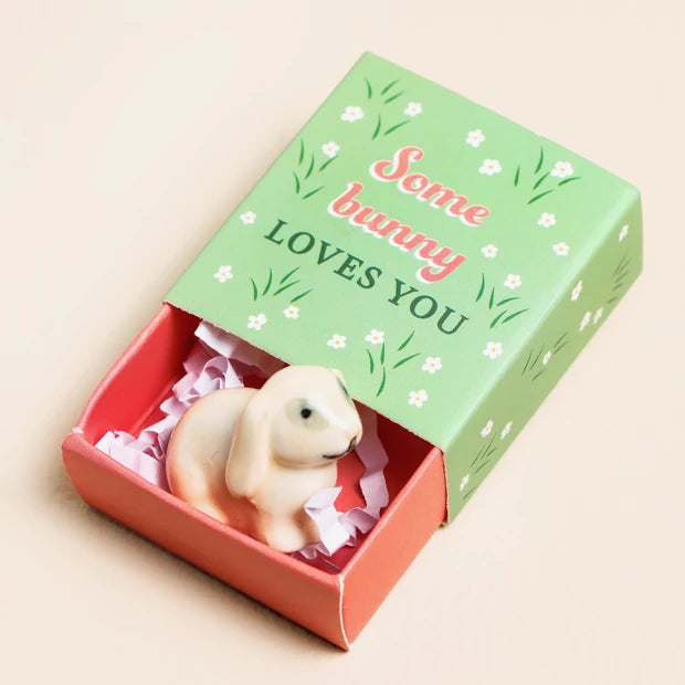 Tiny Matchbox Ceramic Bunny Token - 82208 - Uneeka
