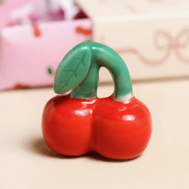 Tiny Matchbox Ceramic Cherry Token - 82211 - Uneeka