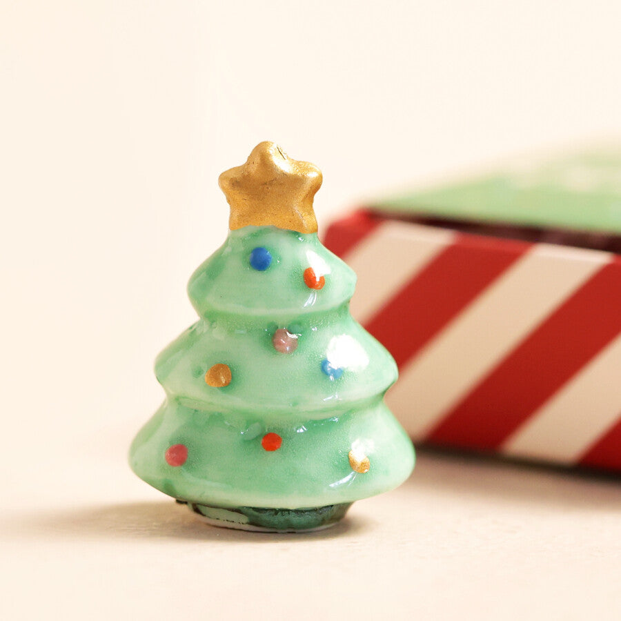 Tiny Matchbox Ceramic Christmas Tree Token - 74738 - Uneeka