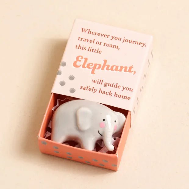 Tiny Matchbox Ceramic Elephant Guide Token - 74750 - Uneeka