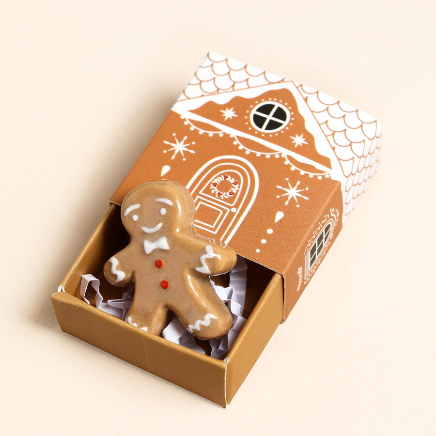 Tiny Matchbox Ceramic Gingerbread Man Token - 80432 - Uneeka