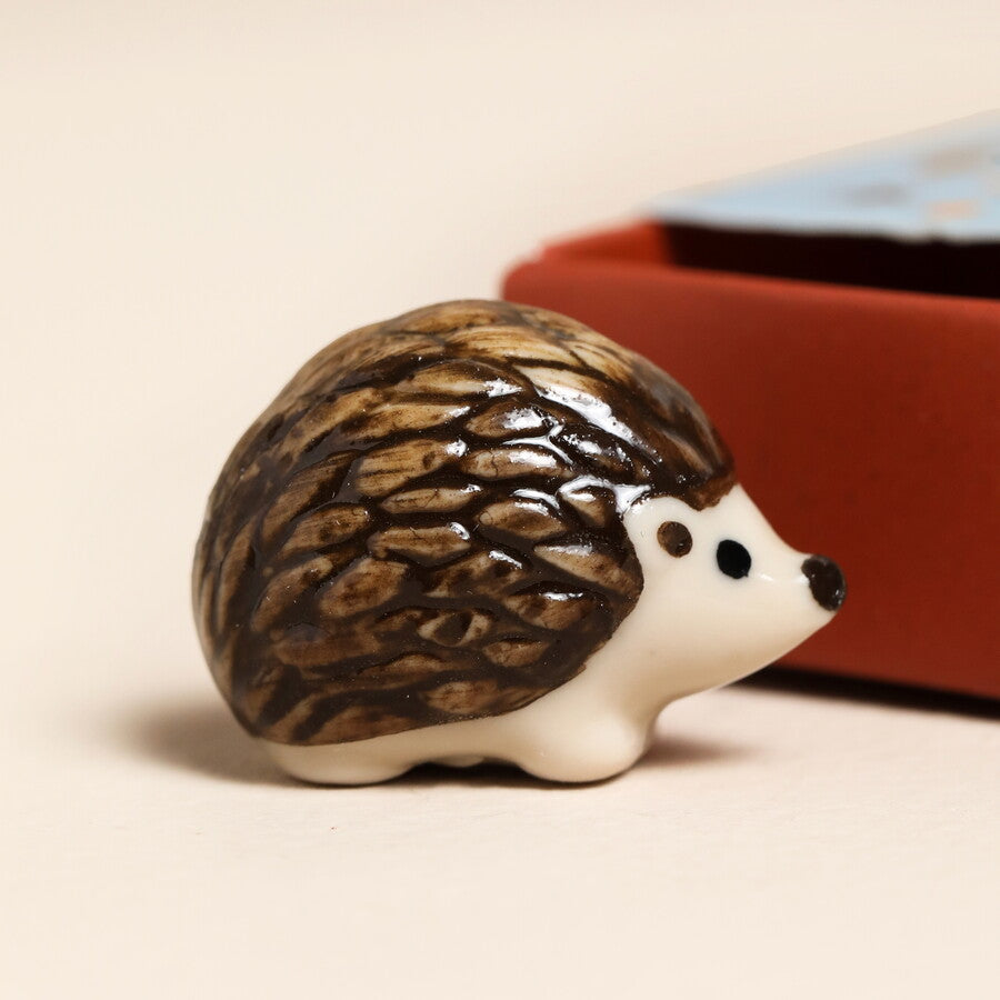 Tiny Matchbox Ceramic Hedgehog Token - 80431 - Uneeka