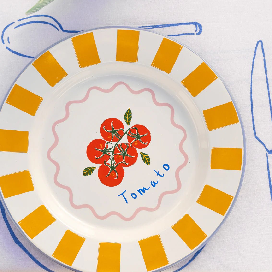 Tomato Enamel Dinner Plate - ENML - PLATE - TOM - 25 - Uneeka