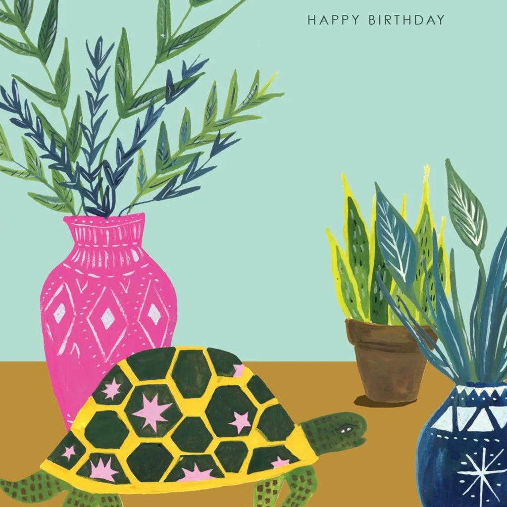 Tortoise & Plants Birthday Card* - HCWB133 - Uneeka