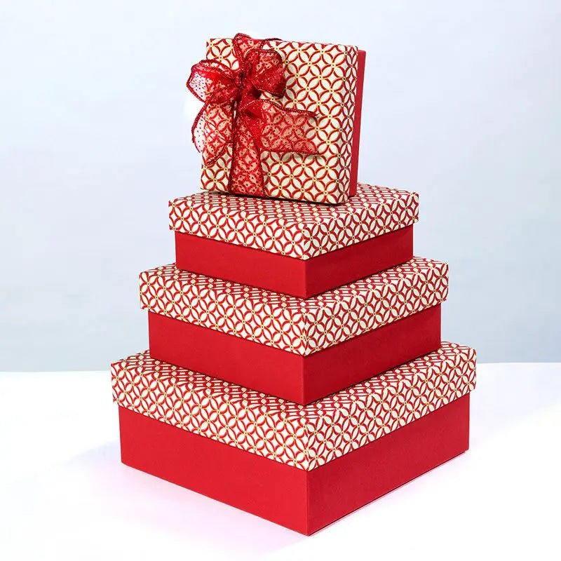 Trellis Print Gift Boxes - GBX4023RE - MEDIUM - Uneeka
