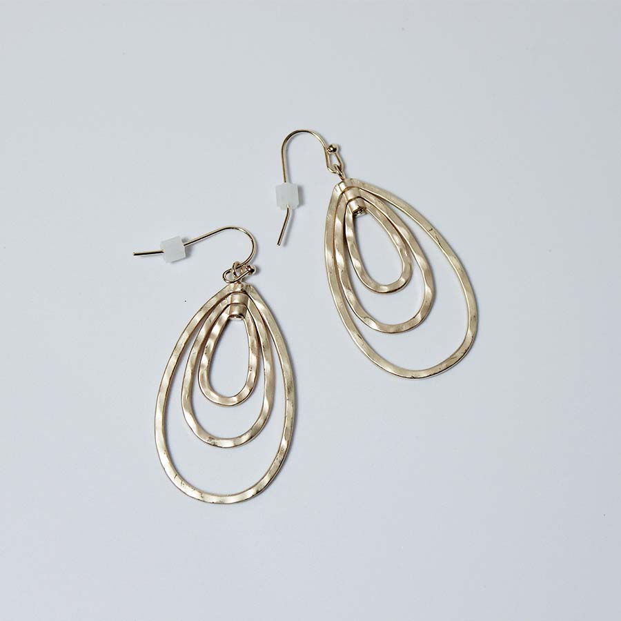 Triple Drop Teardrop Shape Earrings - CE - 13244 MG - Uneeka