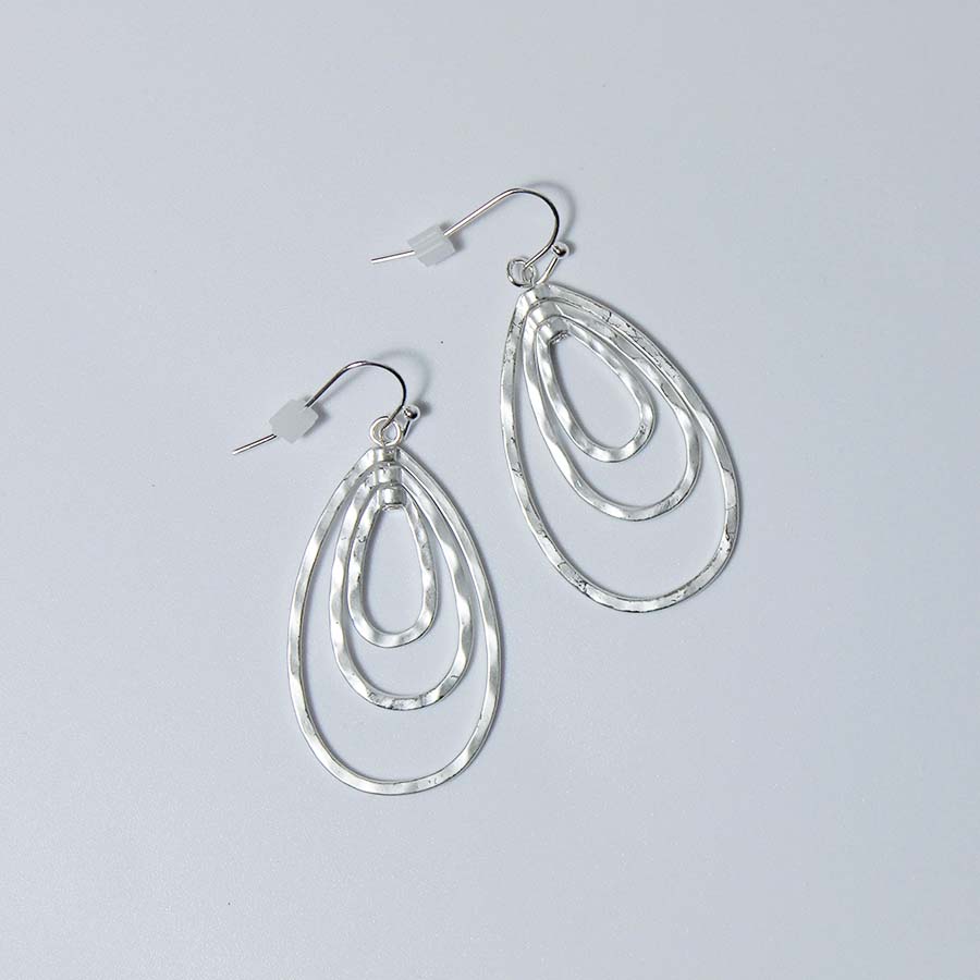 Triple Drop Teardrop Shape Earrings - CE - 13244 MS - Uneeka