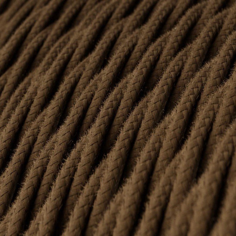 Twisted 3 Core Electric Cable Covered with Cotton in Brown - XZ3TC13 - Uneeka