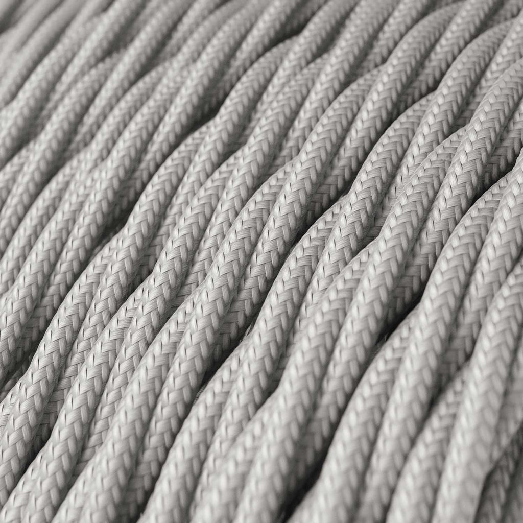 Twisted 3 Core Electrical Cable Covered with Rayon in Silver - XZ3TM02 - Uneeka