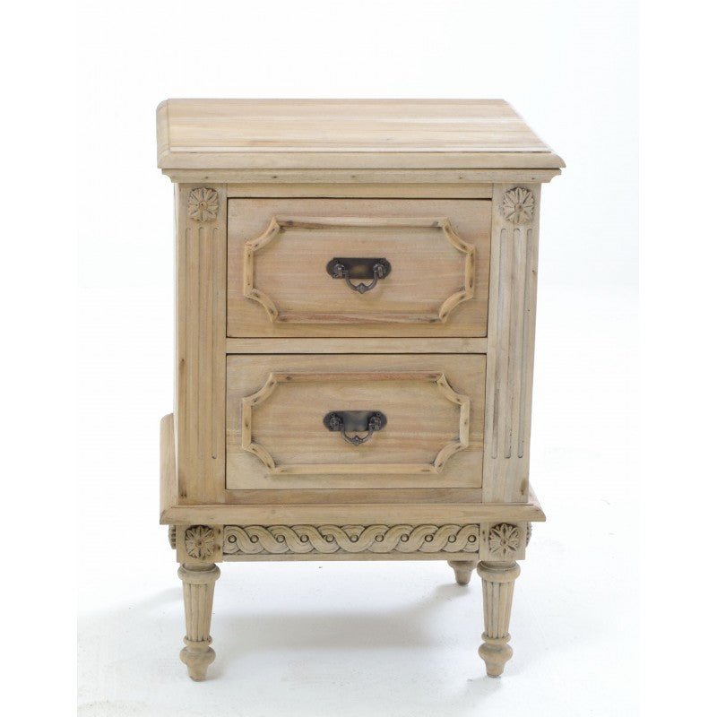 Two Drawer Vintage Bedside Table - VIN160 - Uneeka