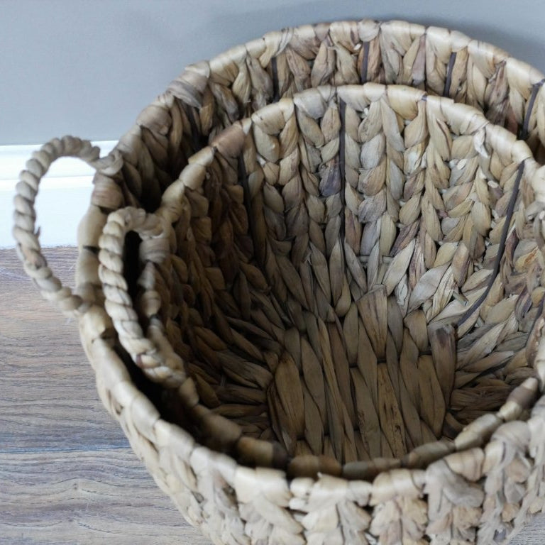 Two Handle Natural Woven Basket / Planter - 8516 - Uneeka