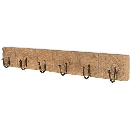 Veduru Natural Mango Wood Carved Hook Rack - VE0702 - Uneeka