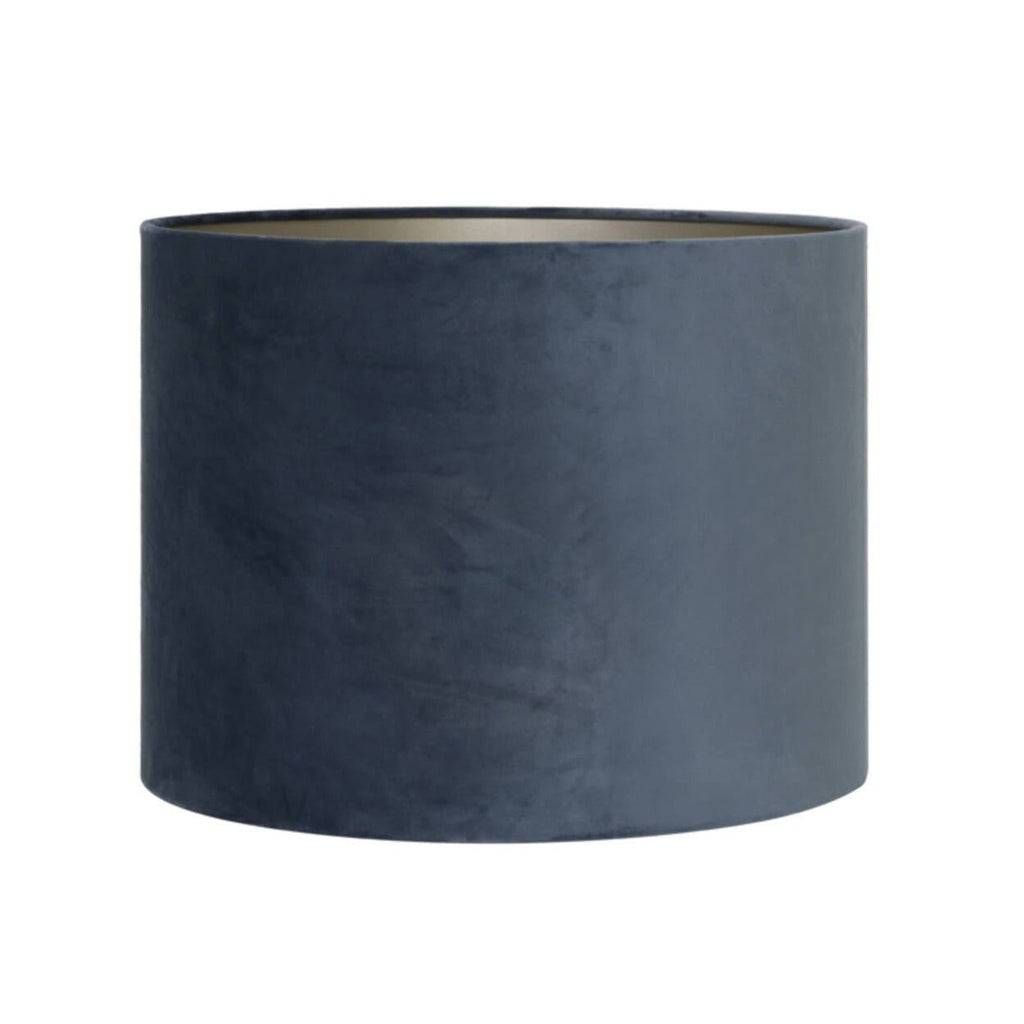 Velvet Dusty Blue Cylinder Shade - 2220048 - Uneeka