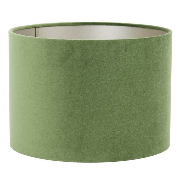 Velvet Dusty Green Cylinder Lampshade - 2220282 - Uneeka