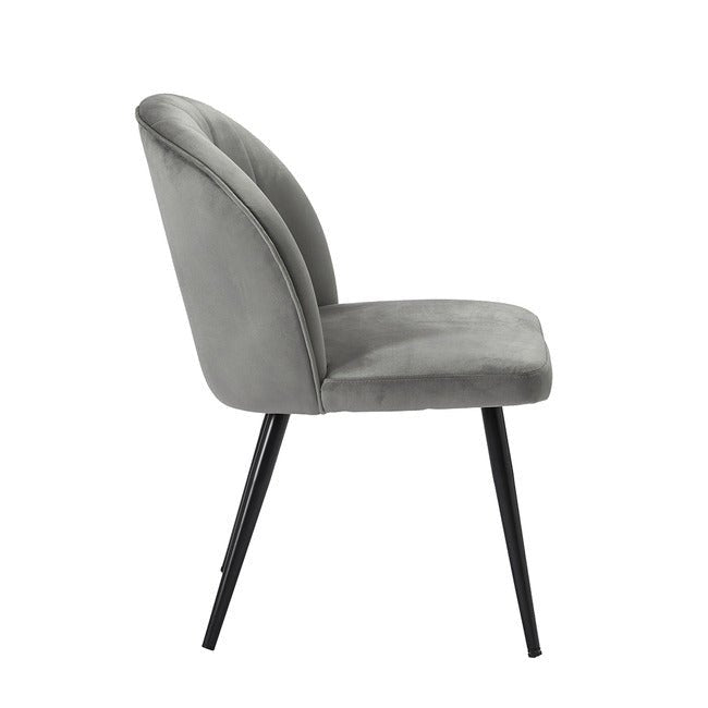 Velvet Scalloped Back Dining Chair - ORLAGREY - Uneeka