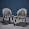 Velvet Scalloped Back Dining Chair - ORLAGREY - Uneeka